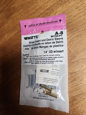 Watts A-8 Brass Insert and Delrin Sleeve     1/4'' OD with Insert