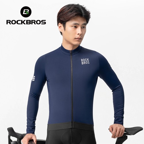 ROCKBROS Men Thermal Jersey Jacket Cycling Clothing Long Sleeves Sporty Wear - Picture 7 of 17