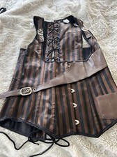 Women  s Brown/Black Corset 9  At Straps 14  Waist 6