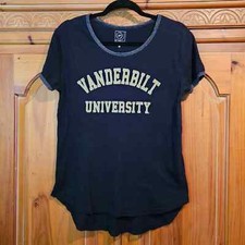 U-Trau Black Vanderbilt University Short Sleeve Tee Made In USA Size Medium