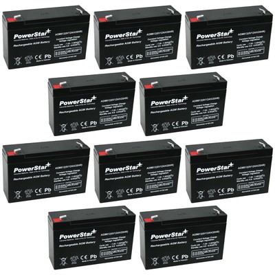 PowerStar AGM6V12 6V 12AH Battery Replaces Power Patrol SLA0959 - 10 Pack