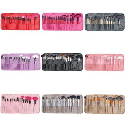 24-teiliges professionelles Make-up Pinsel Set Kosmetikwerkzeug Kabuki Make-up + Luxus Tasche UK