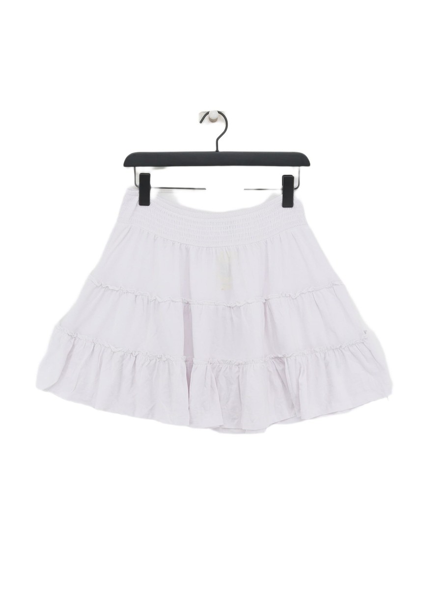 Asos Women's Mini Skirt UK 12 White Viscose with Elastane Short