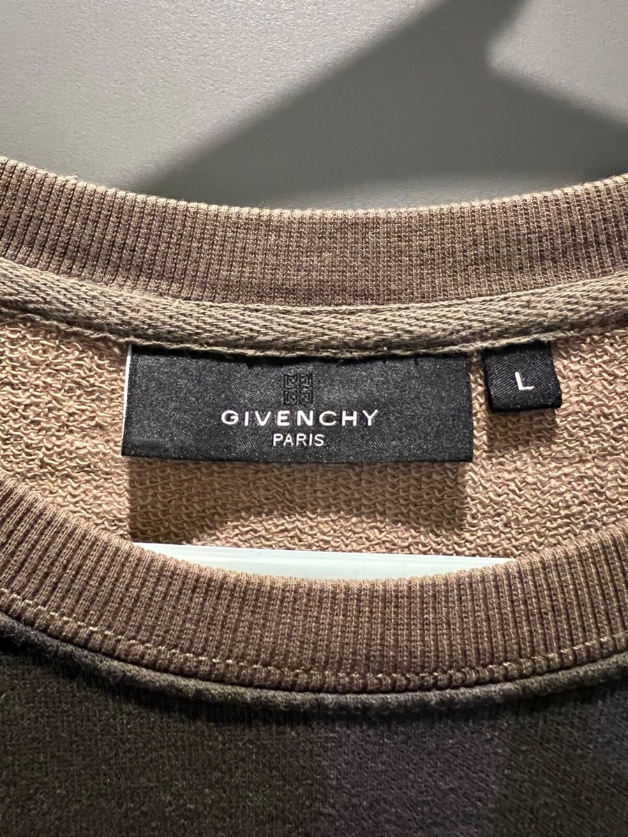 【関税込み】Givenchy カーキ Camo Patches スウェットシャツ Givenchy sweatshirt crew neck camo camouflage patches size L