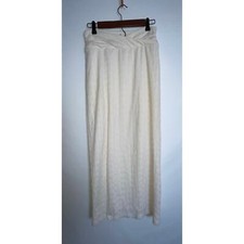 Free People Cream Skirt - Size XS - Offset Slit, Fully Lined, Textured Material