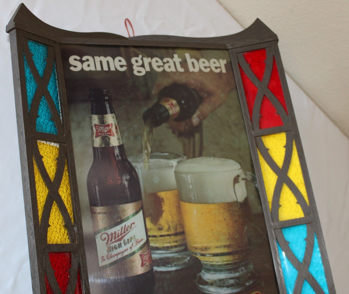 Rare Vintage Miller High Life Advertising Corner Lighted Sign