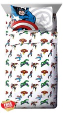 Jay Franco Avengers Queen Sheets, White 4 Piece Kids Bedding Set