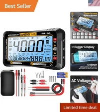 Compact Multimeter Tester - 4000 Counts LCD for Accurate Voltage & Current
