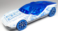 2020 HOT WHEELS LA FASTA BLUE & WHITE 1:64 DIECAST 2 7/8" CAR WITH SILVER RIMS