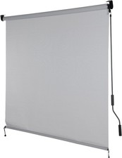 5 Openness Cordless Solar Fabric Roller Shade, 10'W x 8'H Sun Shade for Outdoor