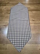 Smaller Brown Blue Checkered TBL Décor Or Dresser Scarf Clean 