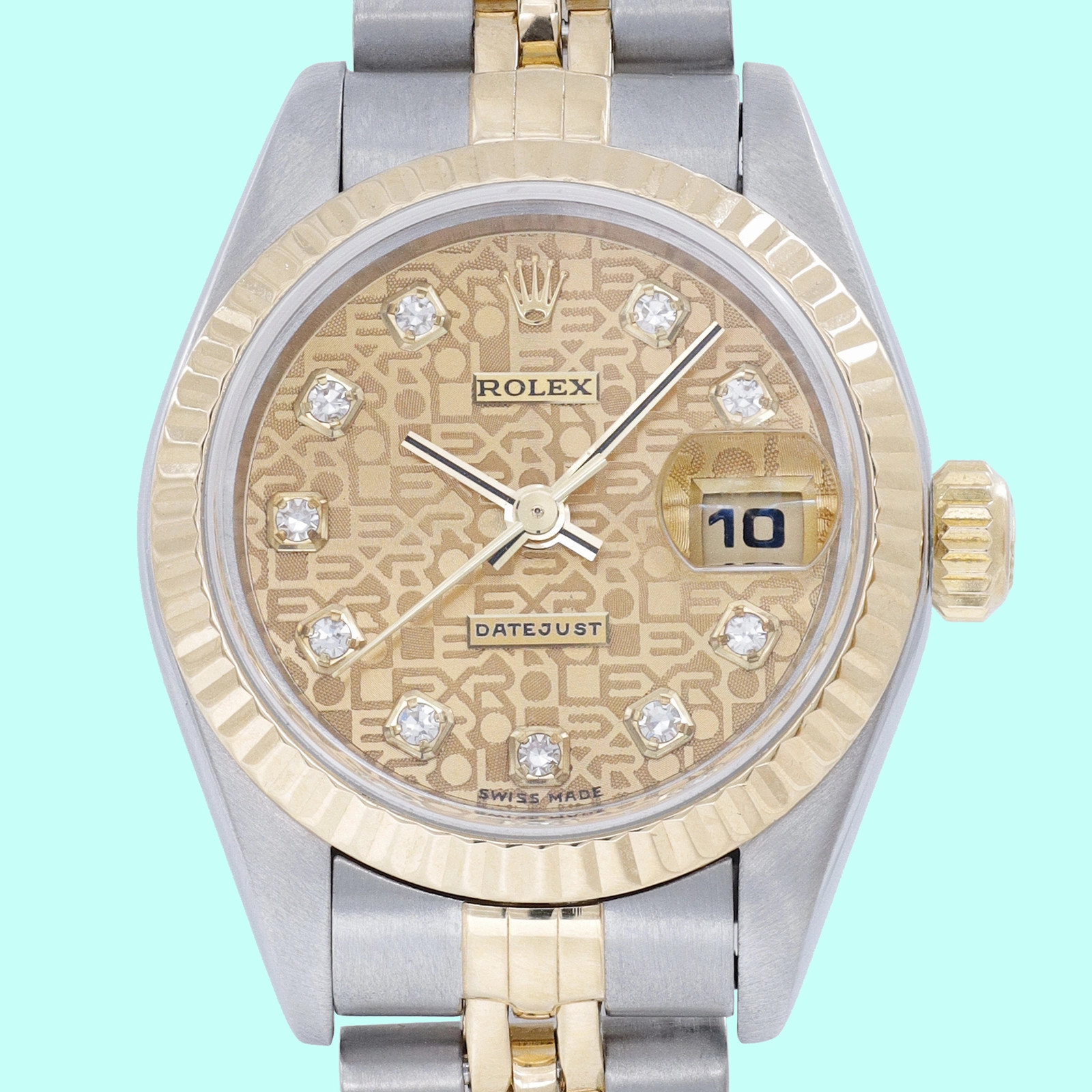 69173 Two Tone 18k Gold Diamonds