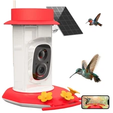 Hummingbird Feeder with Camera, AI Smart Identification Cloud Storage Functio...