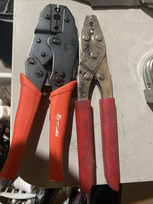 Vintage Hex Coaxial Cable Crimping Connector Tool Red Coated Handles Tiawan