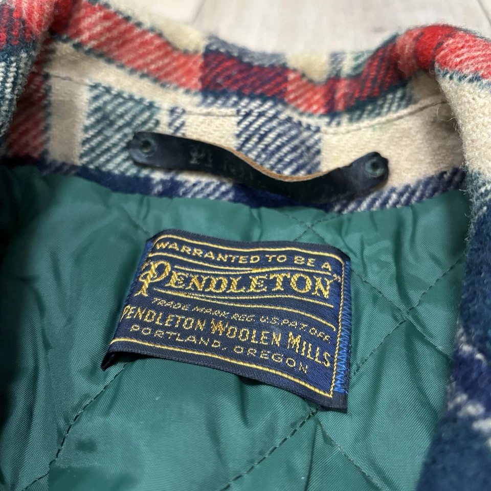 Vintage Pendleton Coat Mens Sz XL Plaid Wool Collar Quilted Lining 60s 70s - Image 2 of 4