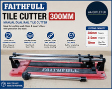 Faithfull Tile Cutter 300mm Manual Dual Rail Tile Cutter Wall Floor Quarry