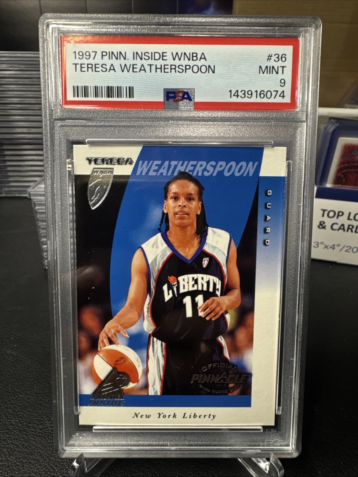 1997 Pinnacle WNBA #36 Teresa Weatherspoon PSA 9 Rookie Card view 1