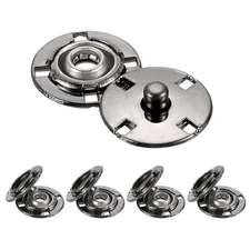5Pcs Snap Buttons, Metal Invisible Buckle (Gun Black, 15mm)
