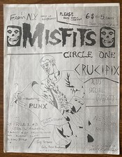 MISFITS Flyer CRUCIFIX 80s hardcore horror punk Danzig Samhain concert poster