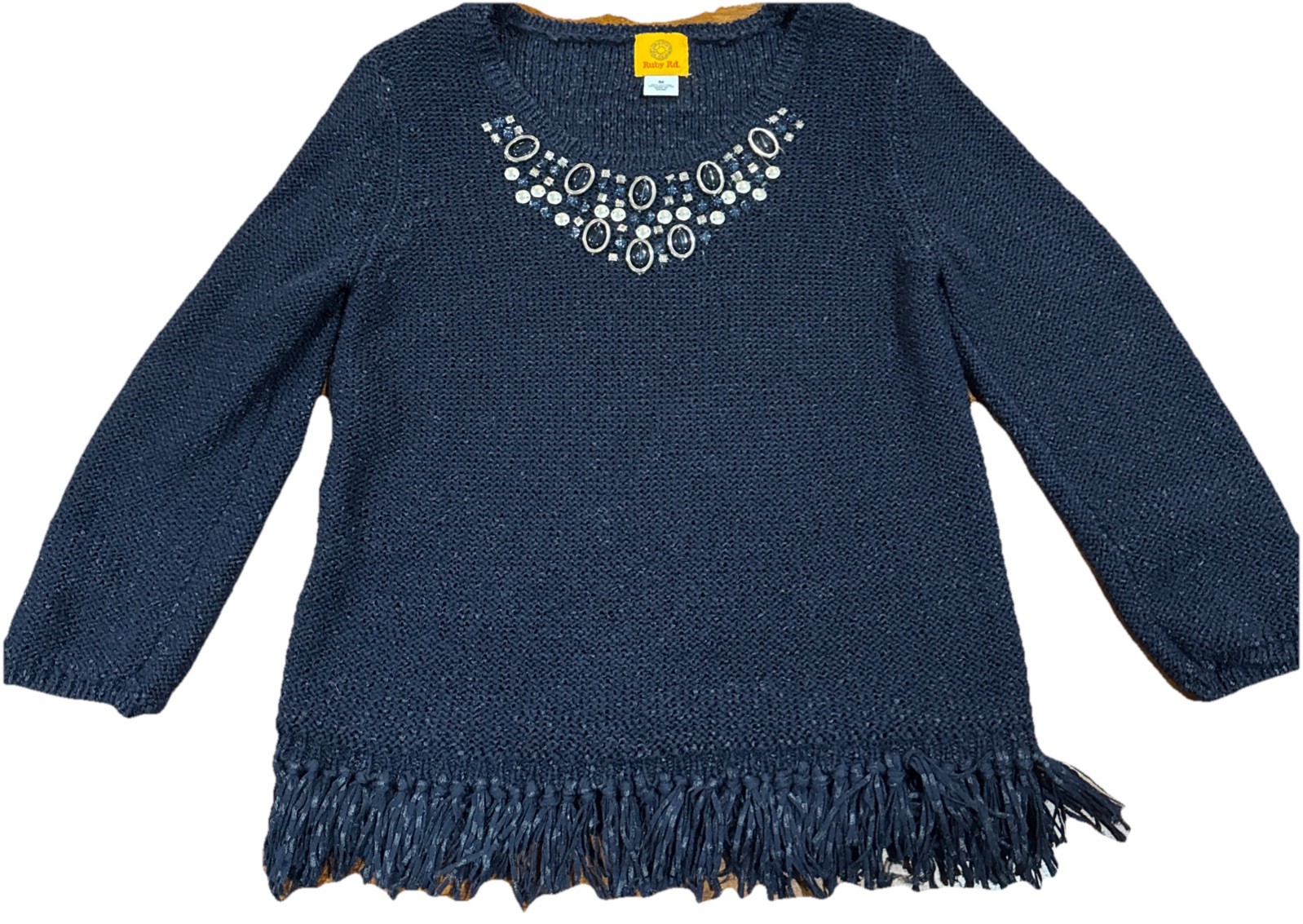 Ruby Rd Sweater Pullover Embellished Black Jewel … - image 1