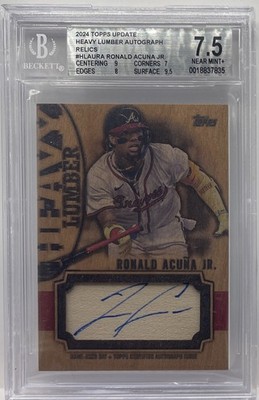 2024 Topps Update #HLAU-RA Ronald Acuna Jr. Heavy Lumber Auto #9/25 BGS 7.5 SSP