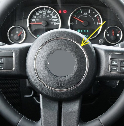 Steering Wheel Chrome Decal Ring Trim for Jeep Compass 11-17 Wrangler - Picture 3 of 3