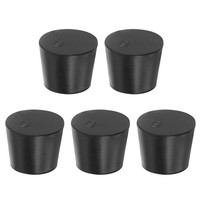 Feste Gummistopfen 7#, 5Er Pack Konische Labordichtung Gummistopfen, Schwarz