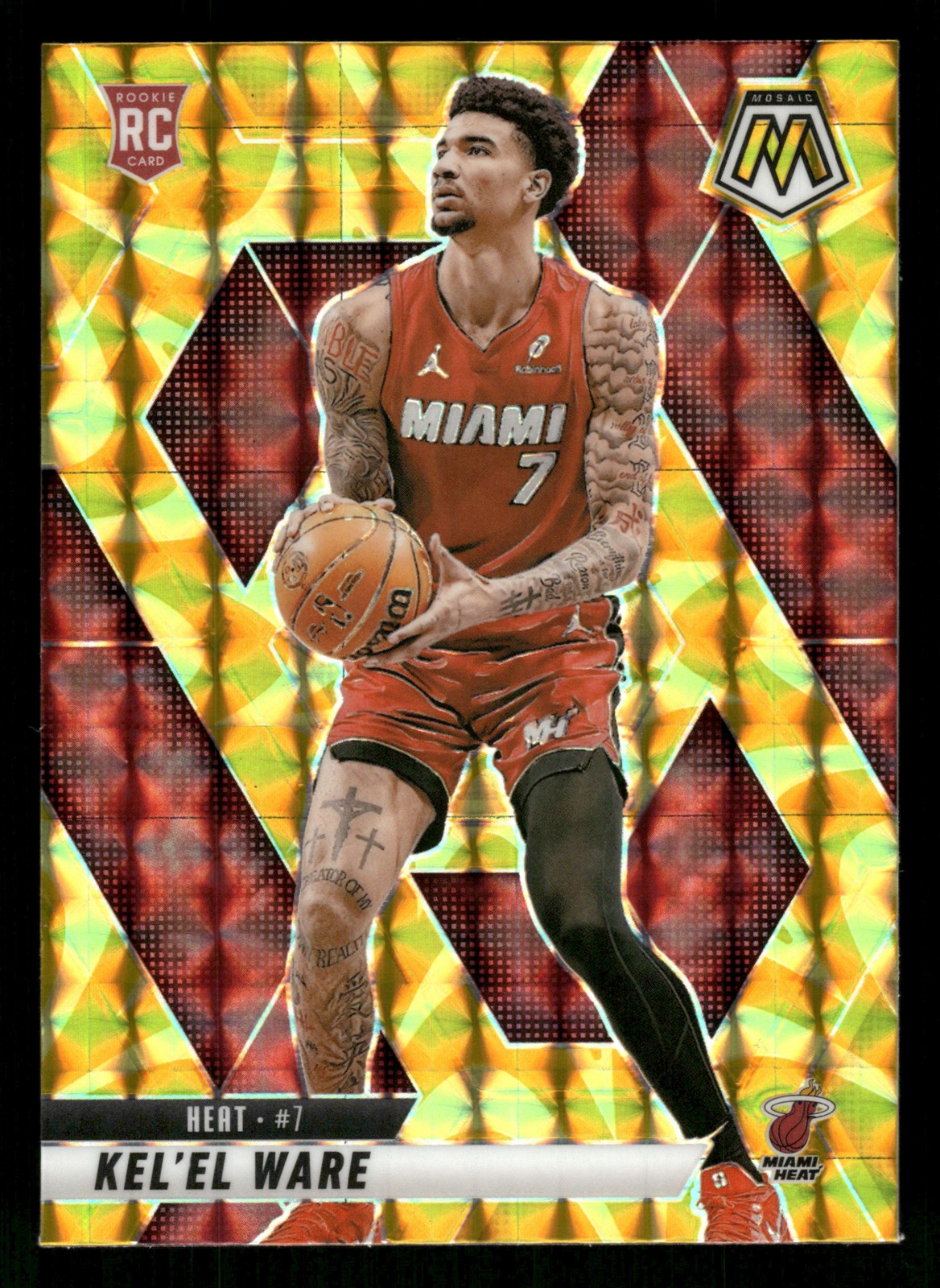 2024-25 Panini Mosaic #232 Kel’el Ware Reactive Yellow Mosaic