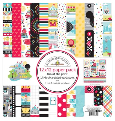 Doodlebug doppelseitige Papierpackung 12 Zoll x 12 Zoll 12/Pkg - Spaß im Park DB7340