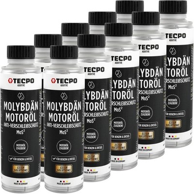 TECPO ANTI-REIBUNG VERSCHLEIß-SCHUTZ 10x300 ml MOLYBDÄN MOTORÖL ADDITIV MOS2 ÖL
