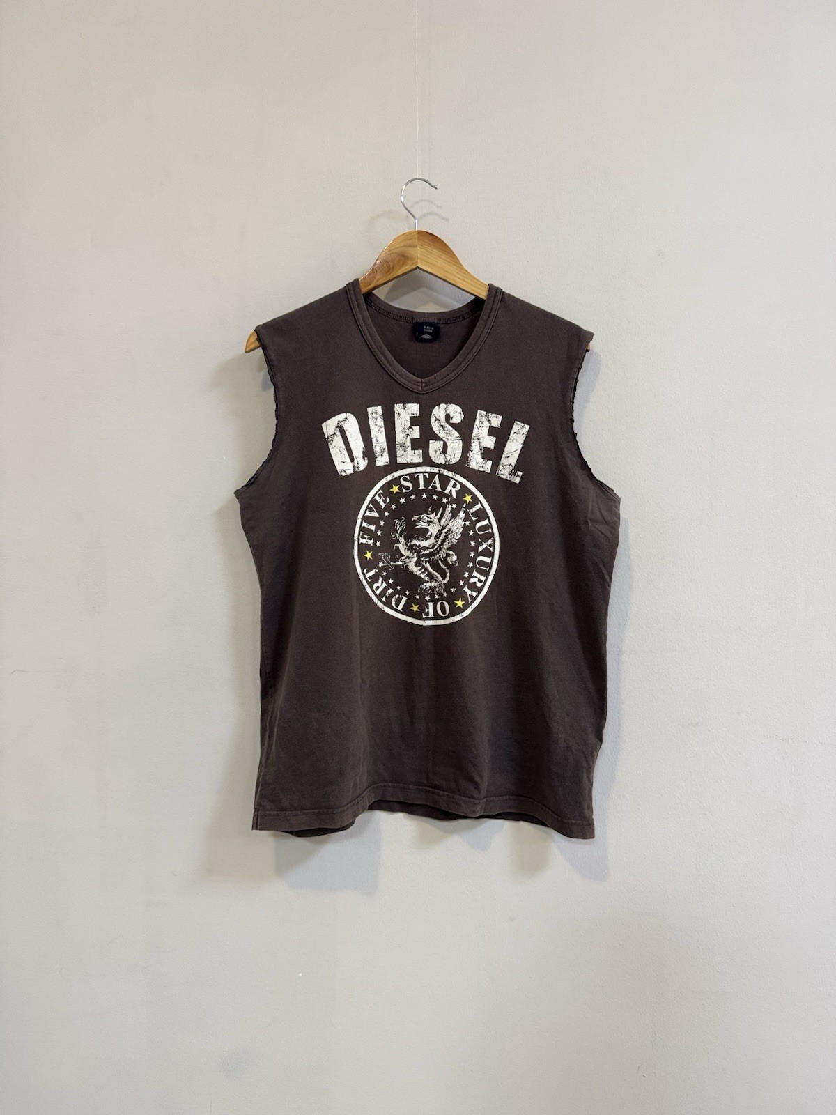 SAINT LAURENT Canotta Y2K Diesel Logo Avant Garde Streetwear Stile Raro