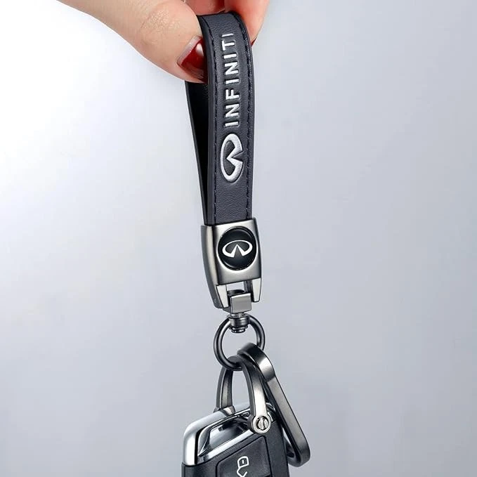 Infiniti Leather Keychain Set – Premium Car Key Ring & Lanyard |Free US Shipping - Image 3 of 4