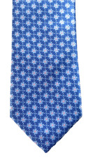 Croft  Barrow Men's Tie Embroidered flowers on Light blue 59x3"
