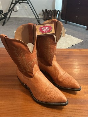 Vintage Butterscotch And Brown Nocona Ostrich Cowboy Boots Size 11EEE