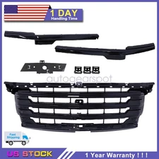 Fits For 2022-24 Chevy Silverado 1500 High Country Black Front Hood Grille Grill