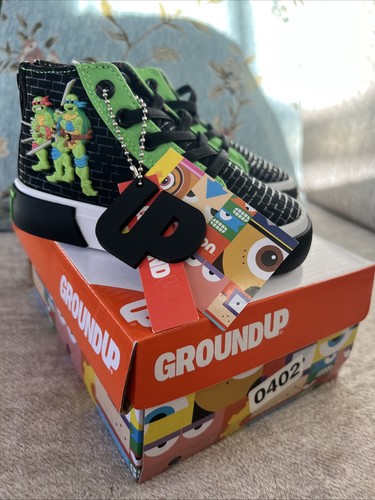 2003 Viacom GROUND UP Ninja Turtle High Top Sneakers size 8 Toddler NEW IN BOX