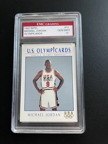 1992 Michael Jordan EMC 10 Impel Chicago Bulls Gem Mint #12 Olympic Cards NBA