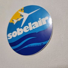 1970s-80s Sobelair Airlines Belgium Vintage Sticker Decal Aviation Collectible