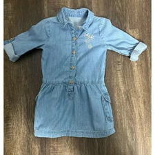 Mothercare Baby Girl Chambray/Denim Dress Size 1.5-2yrs