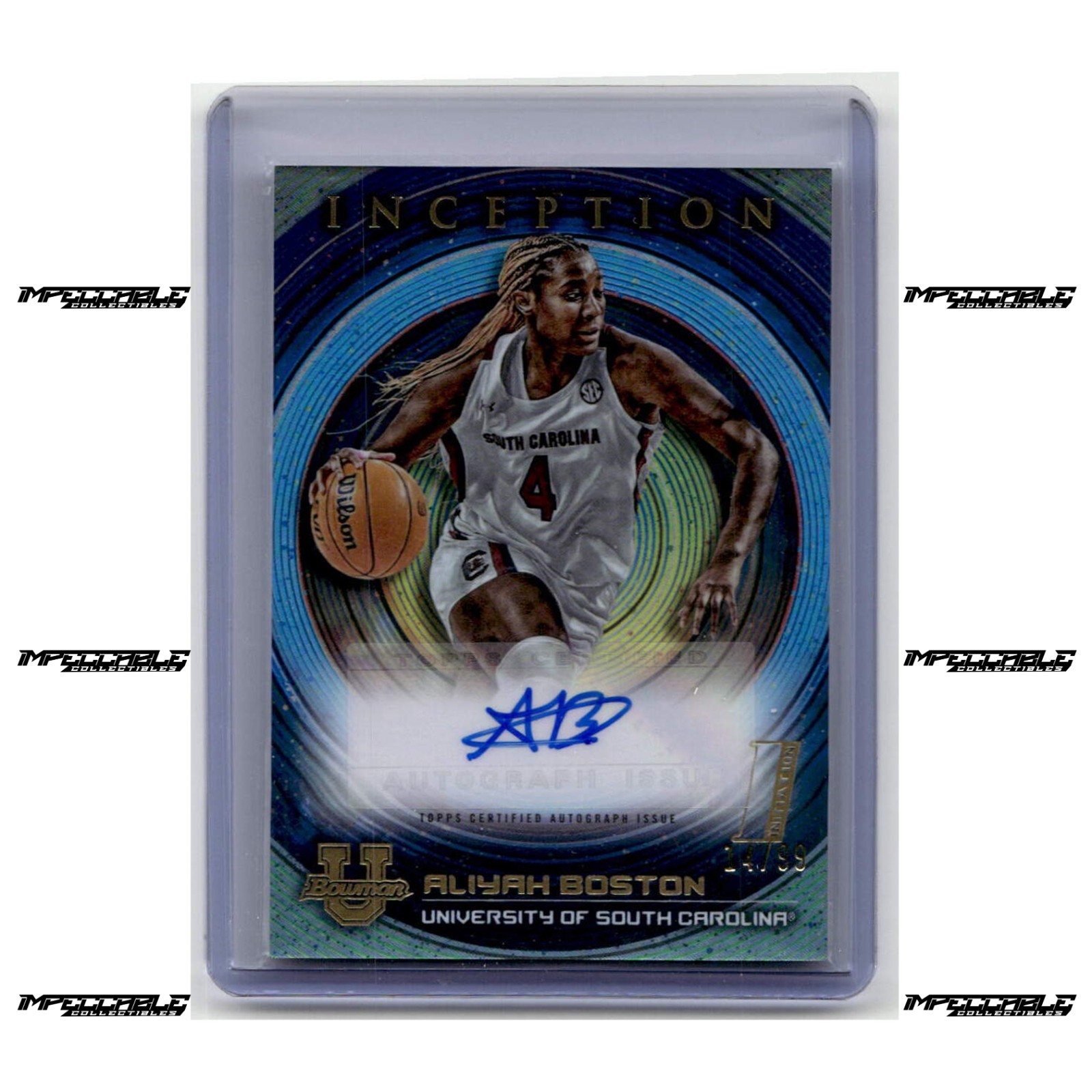 2022-23 Bowman U Inception - Blue #BIA-ABN Aliyah Boston Rookie Auto /99