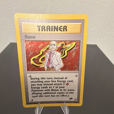 Pokemon TCG Blaine 17/132 Gym Challenge Unlimited Holo Rare English Trainer