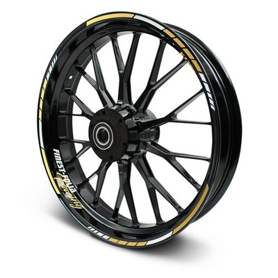 Felgenrandaufkleber Komplett Set RS Design Zubehör für 15-17 Zoll Gold MR016