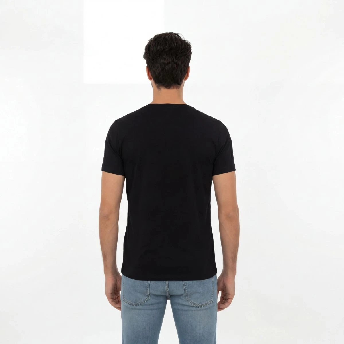 Men's Bamboo Organic Cotton T-Shirt Crew Neck Moisture Wicking Tee Black NWT - product detail image 2