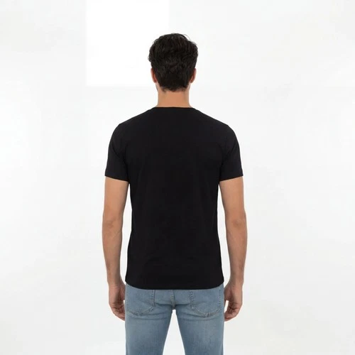 Men's Bamboo Organic Cotton T-Shirt Crew Neck Moisture Wicking Tee Black NWT image 2