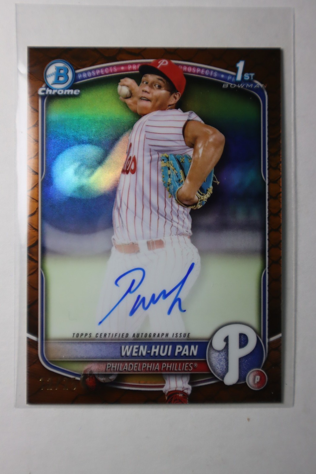 2025 Bowman Chrome WEN-HUI PAN Auto Orange Refractor /25 #CPA-WP