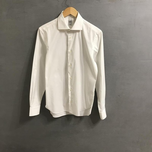 Men Boggi Milano Shirt White Cotton 38 / M / 46 #1USJ