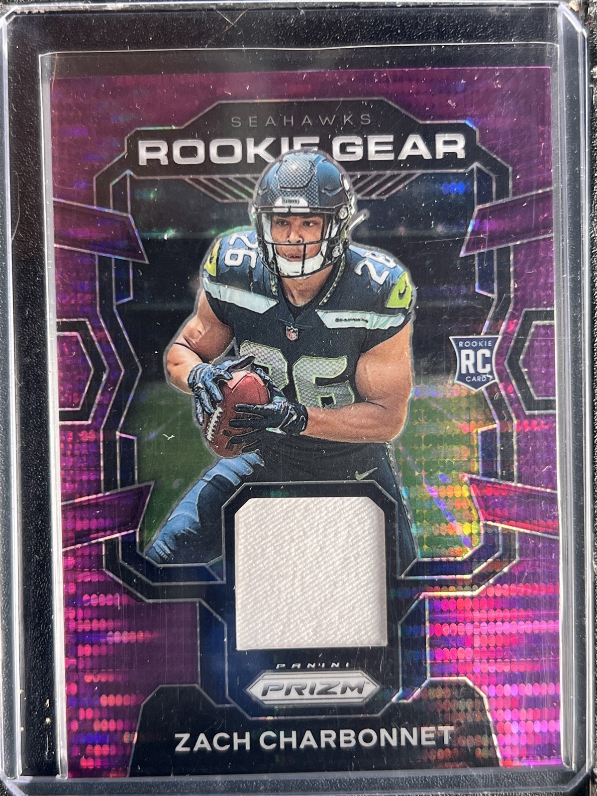 Charbonnet, Zach - 2023 Prizm - Rookie Gear - Swatch - Purple Pulsar