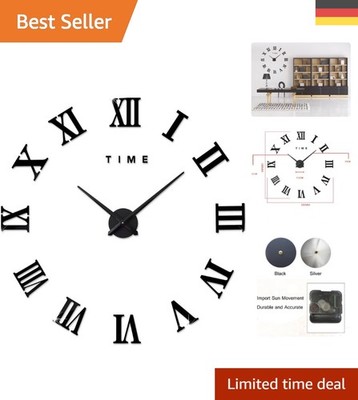 Vielseitige 3D DIY Wanduhr   Abnehmbare Wanddekoration in Schwarz oder Gold