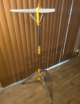 Foldable Freestanding Tripod Clothes Drying Rack w/Hanging Arms Gray/Yellow NEW
