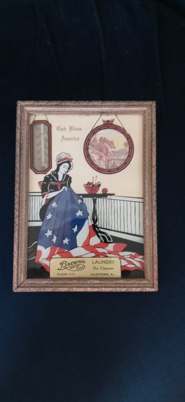  Vintage Advertising Picture Frame Thermometers –  God Bless America